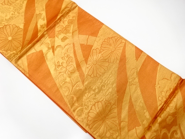 JAPANESE KIMONO / ANTIQUE FUKURO OBI / SILK / WOVEN BAMBOO